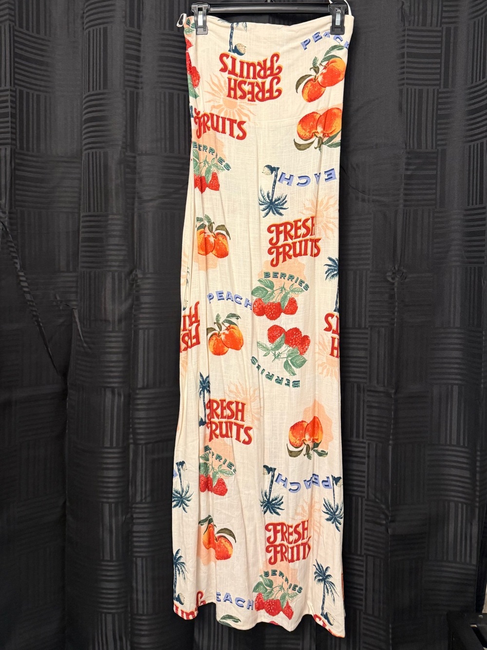 Fresh Fruits Print Dress - Cream/Orange